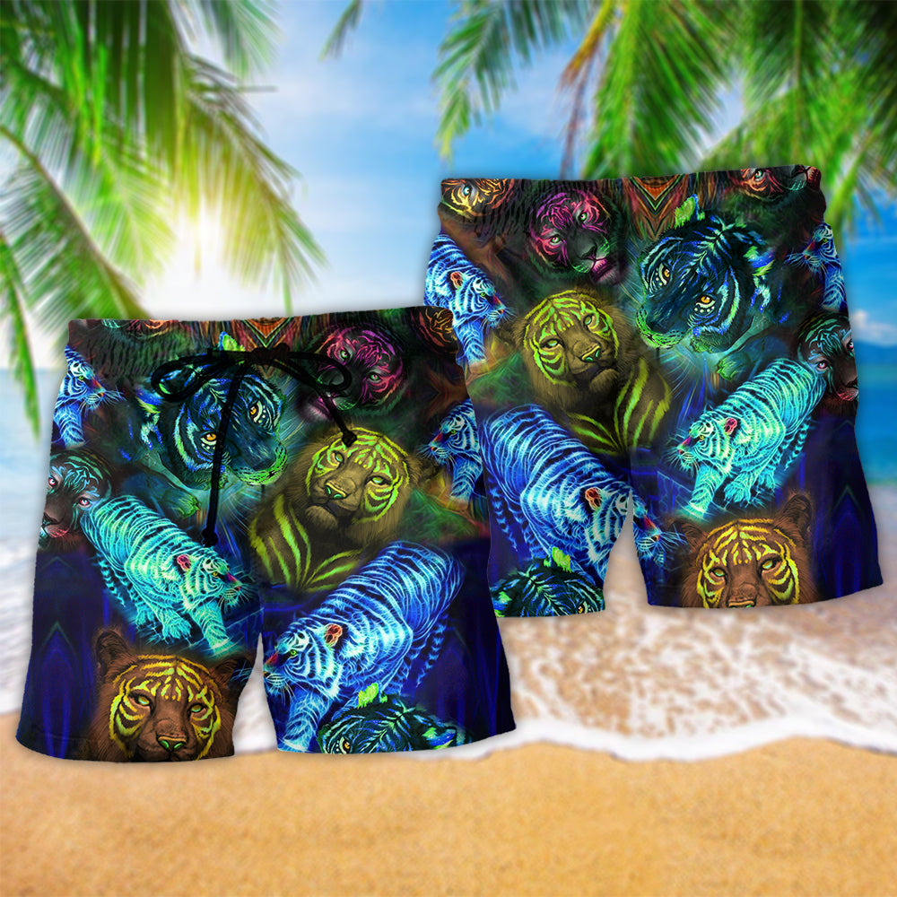 Neon Tiger Power – Beach Short