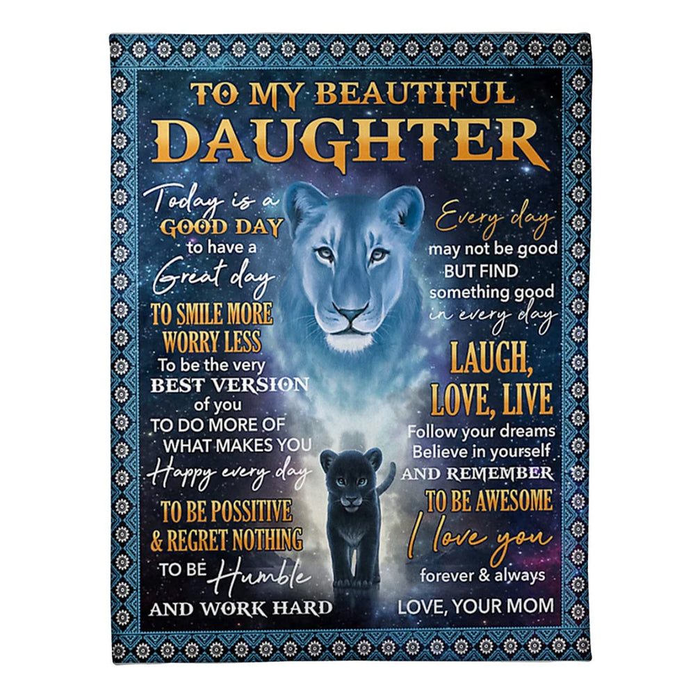 Tiger Today Is A Good Day Mom To Daughter 50 x 60 Inch Flannel Blanket For Cozy Bedroom And Sofa Decor