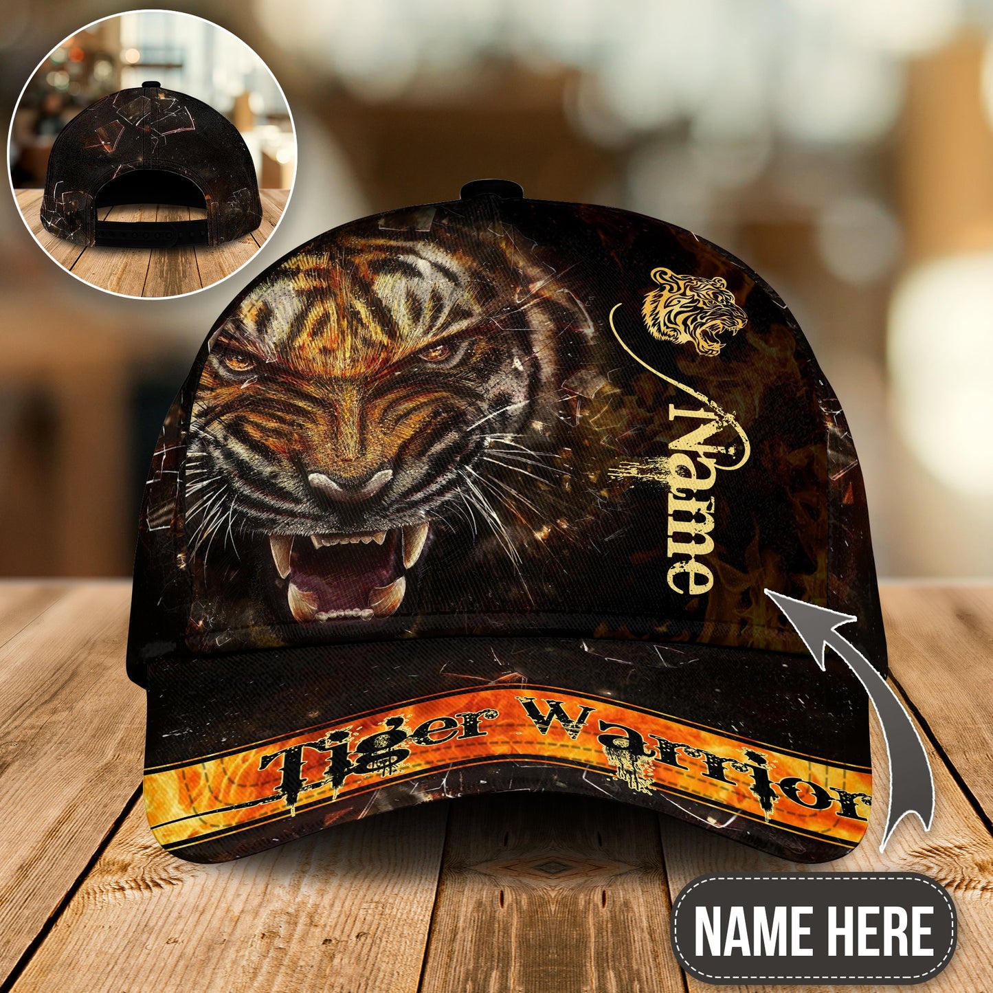 Strong Tiger Warrior Fire Personalized – Classic Cap