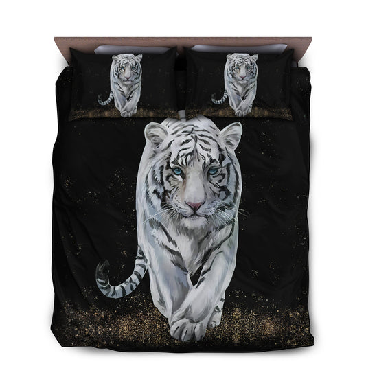 White Tiger Wildlife Bedding Cover For Nature Bedroom Decor