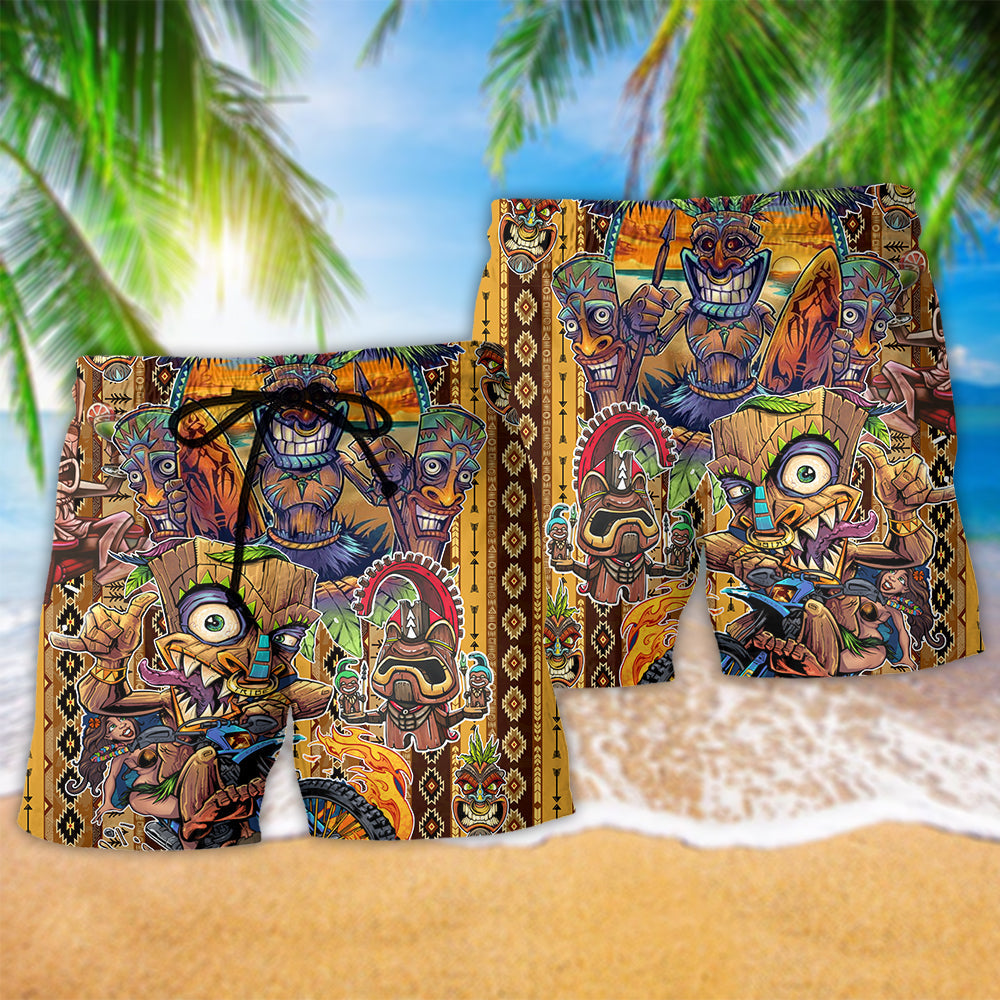 Tiki Aloha All Day Every Day - Beach Short - Owls Matrix LTD