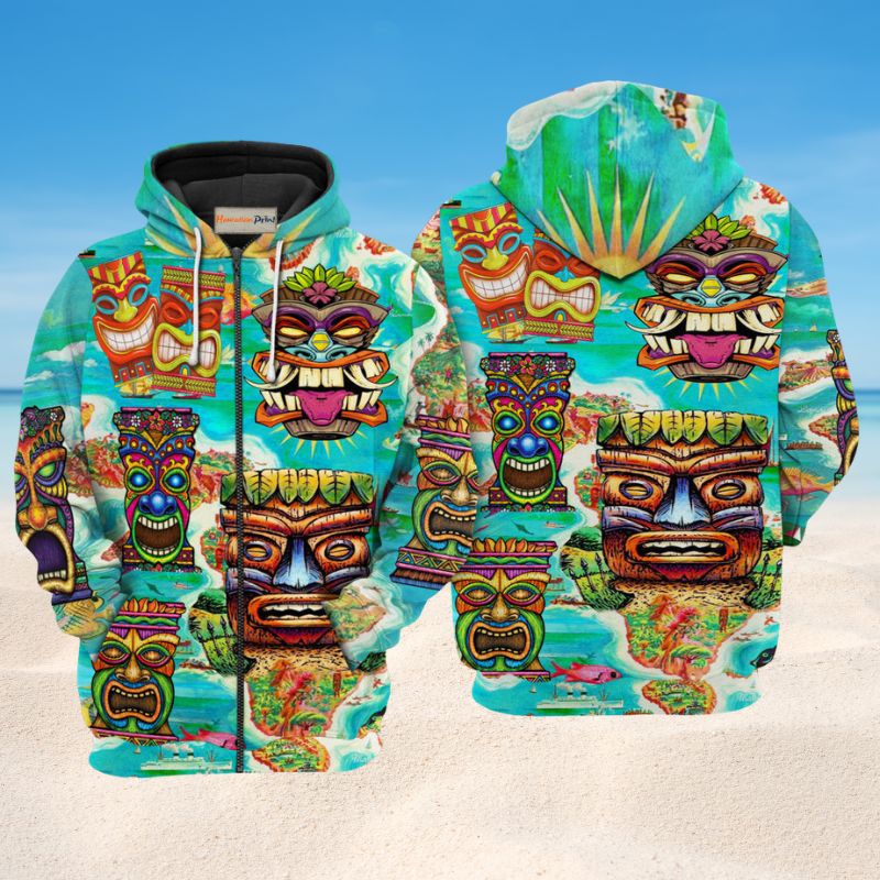 Tiki Aloha Summer Vibe - 3D Hoodie
