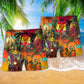 Tiki Hawaii Heart Colorful Art - Beach Short