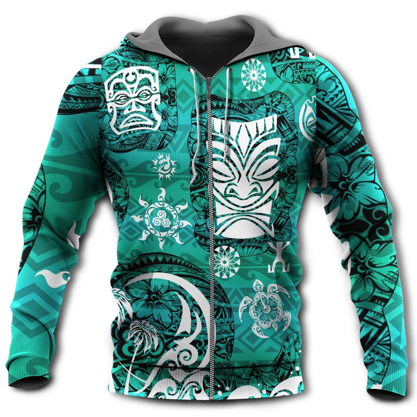 Tiki Turtle Green Island Style - 3D Hoodie