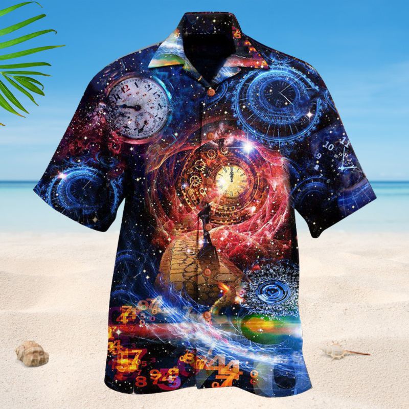 Time Flies Clock Edition – Hawaiian Shirt
