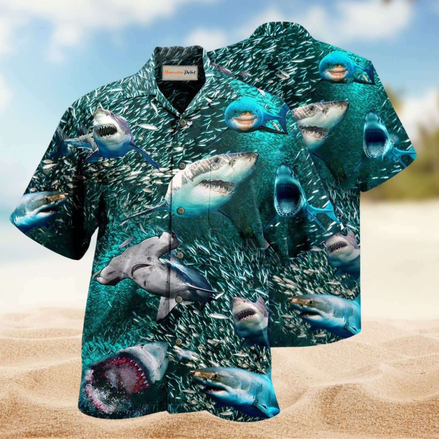 In A World Full Of Fish Be A Shark Edition – Hawaiian Shirt