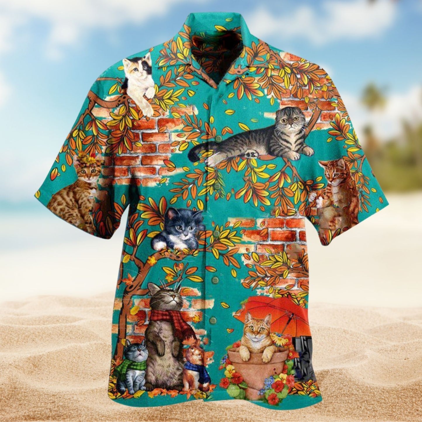 In A Windy Day Cats Edition – Hawaiian Shirt