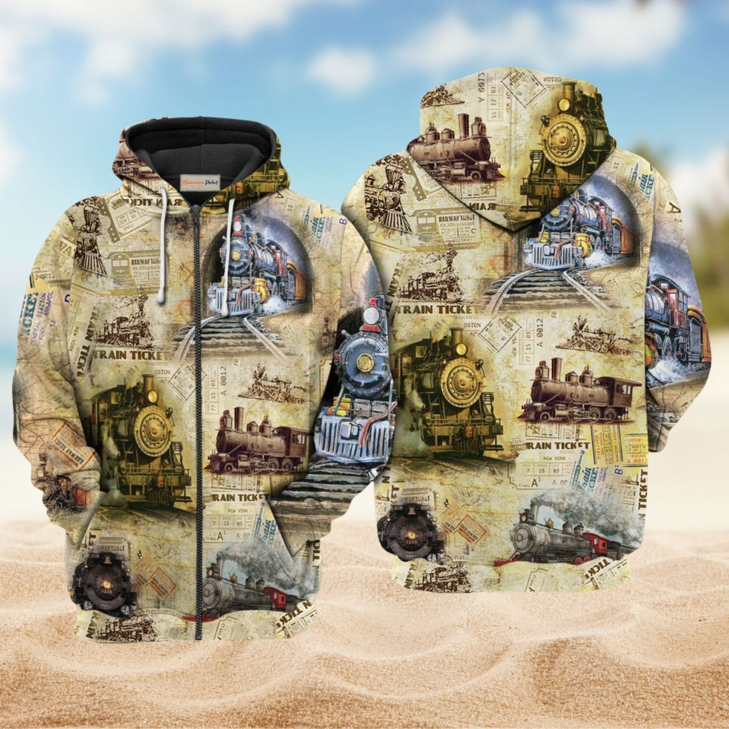 Train Locomotive Vintage Power - 3D Hoodie