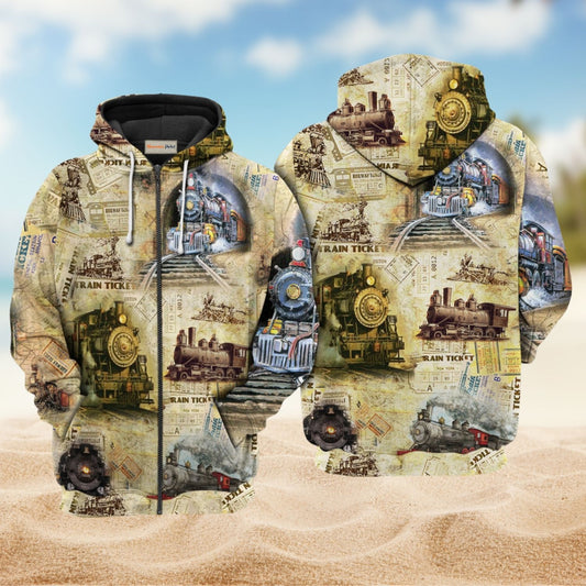 Train Locomotive Vintage Power - 3D Hoodie