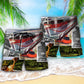 Train Retro Luxury Illustration – Beach Short
