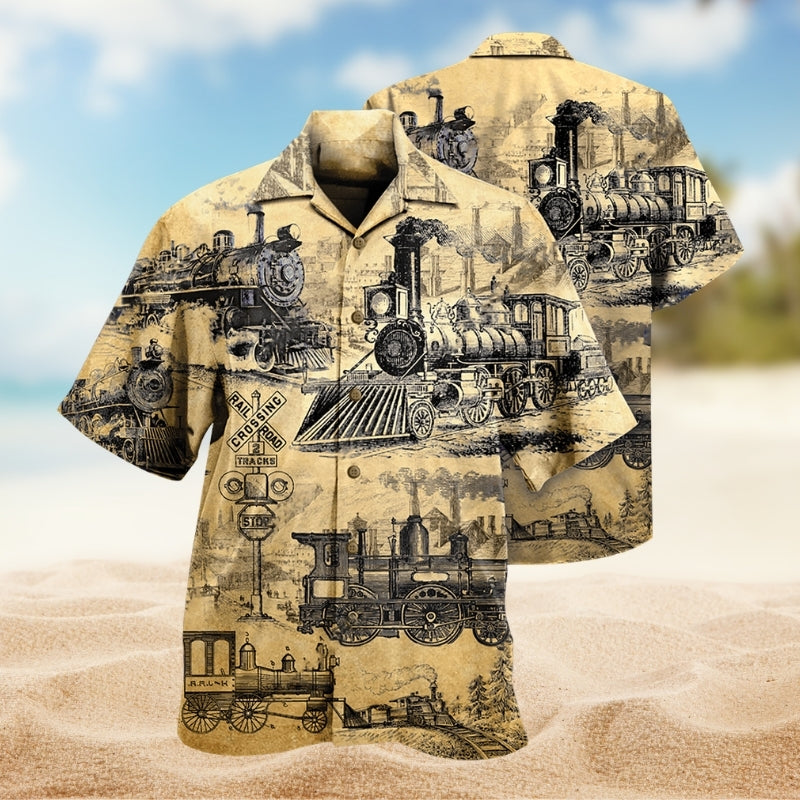 Trains On The Railway Love Life Limited Edition – Hawaiian Shirt