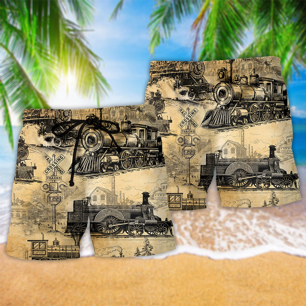 Train Railway Yellow Life Style – Beach Short
