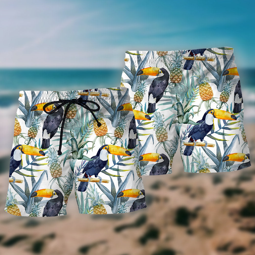 Pineapple Tropical Bird – Beach Short