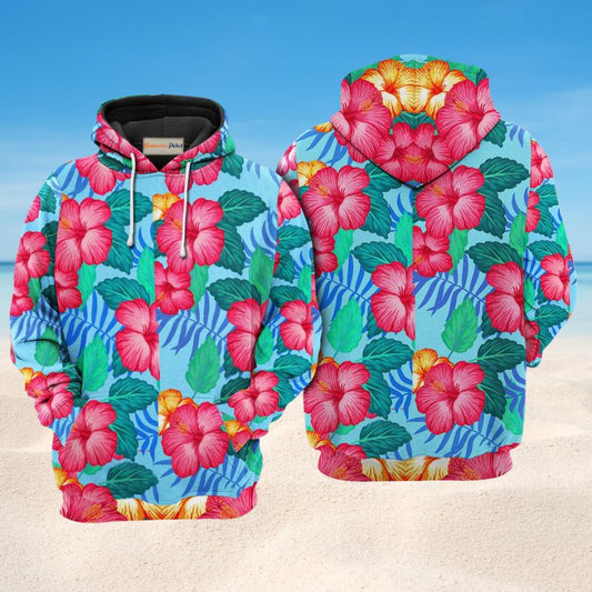 Tropical Flowers Art – 3D Hoodie