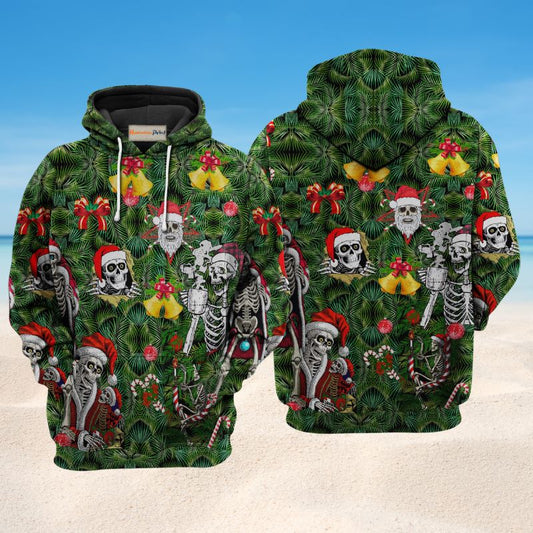 Tropical Skull Christmas Art – 3D Hoodie