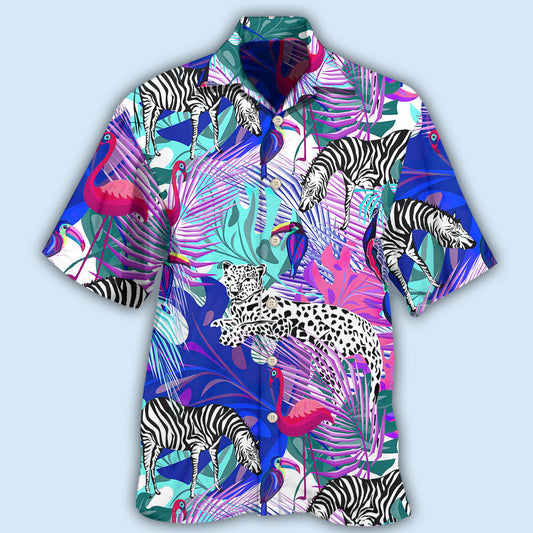Tropical Animals Jungle Leaf Design – Hawaiian Shirt