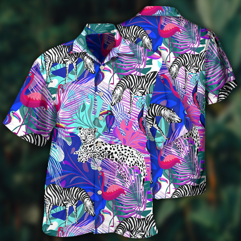 Tropical Animals Jungle Leaf Design – Hawaiian Shirt