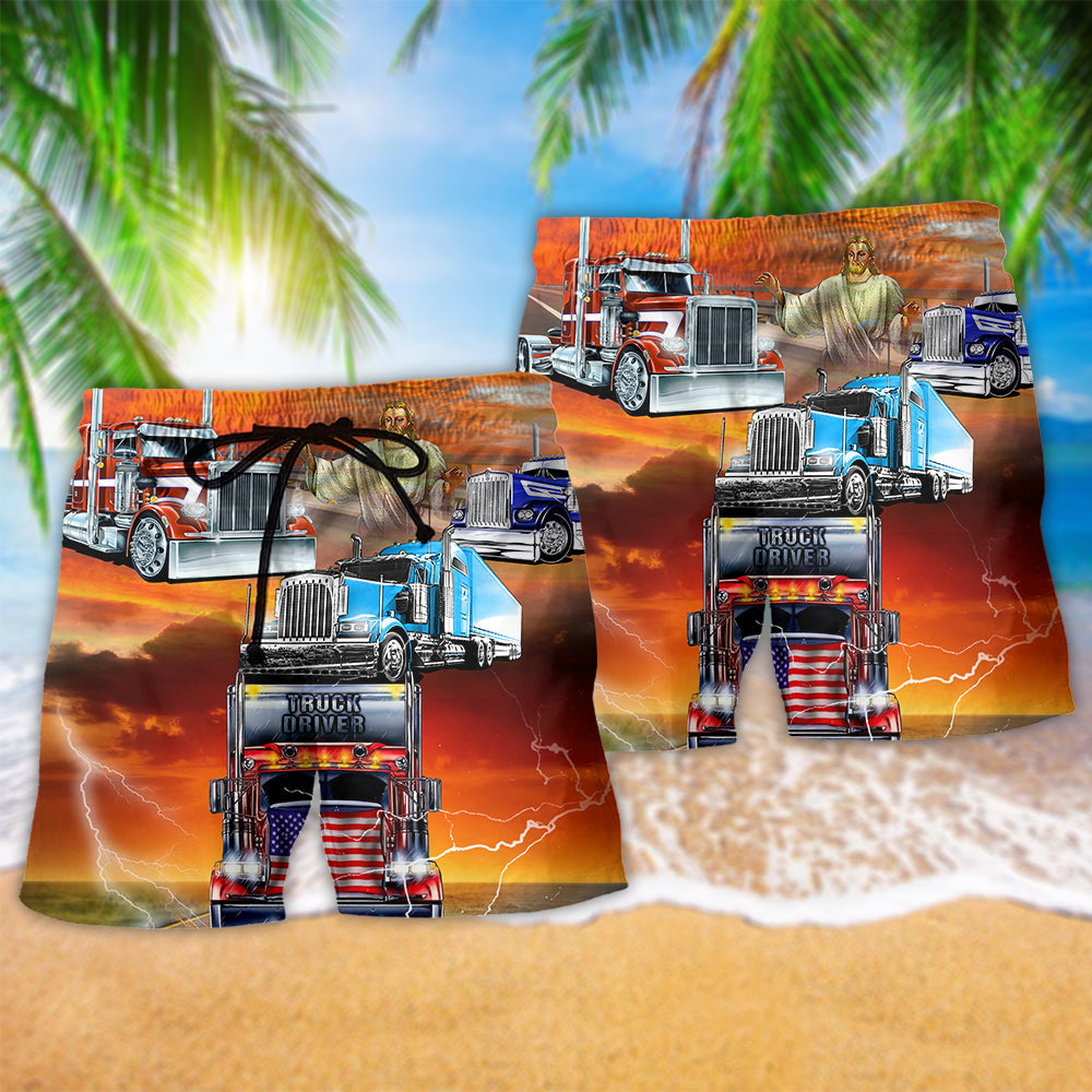 Truck Driver Blessed Style – Beach Short