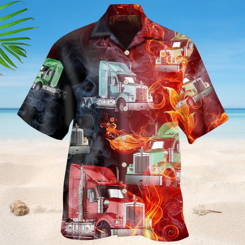 Truck Racing Fire Style – Hawaiian Shirt