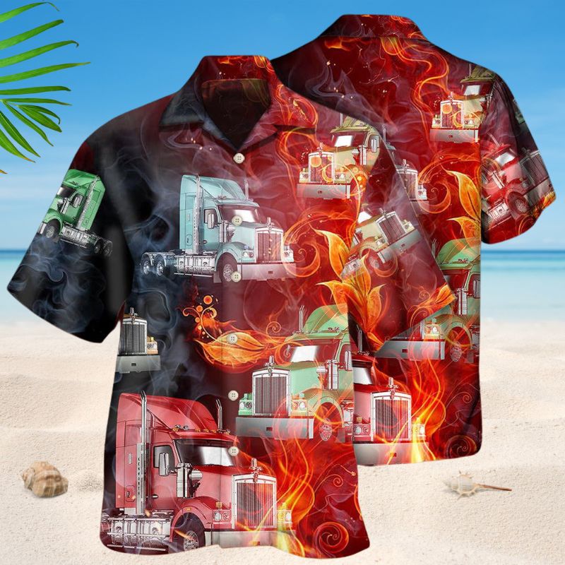 Truck Racing Fire Style – Hawaiian Shirt
