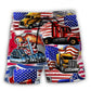 Truck US Flag Independence Day - Beach Short