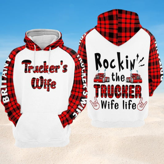 Trucker Wife Wife Life Personalized - 3D Hoodie