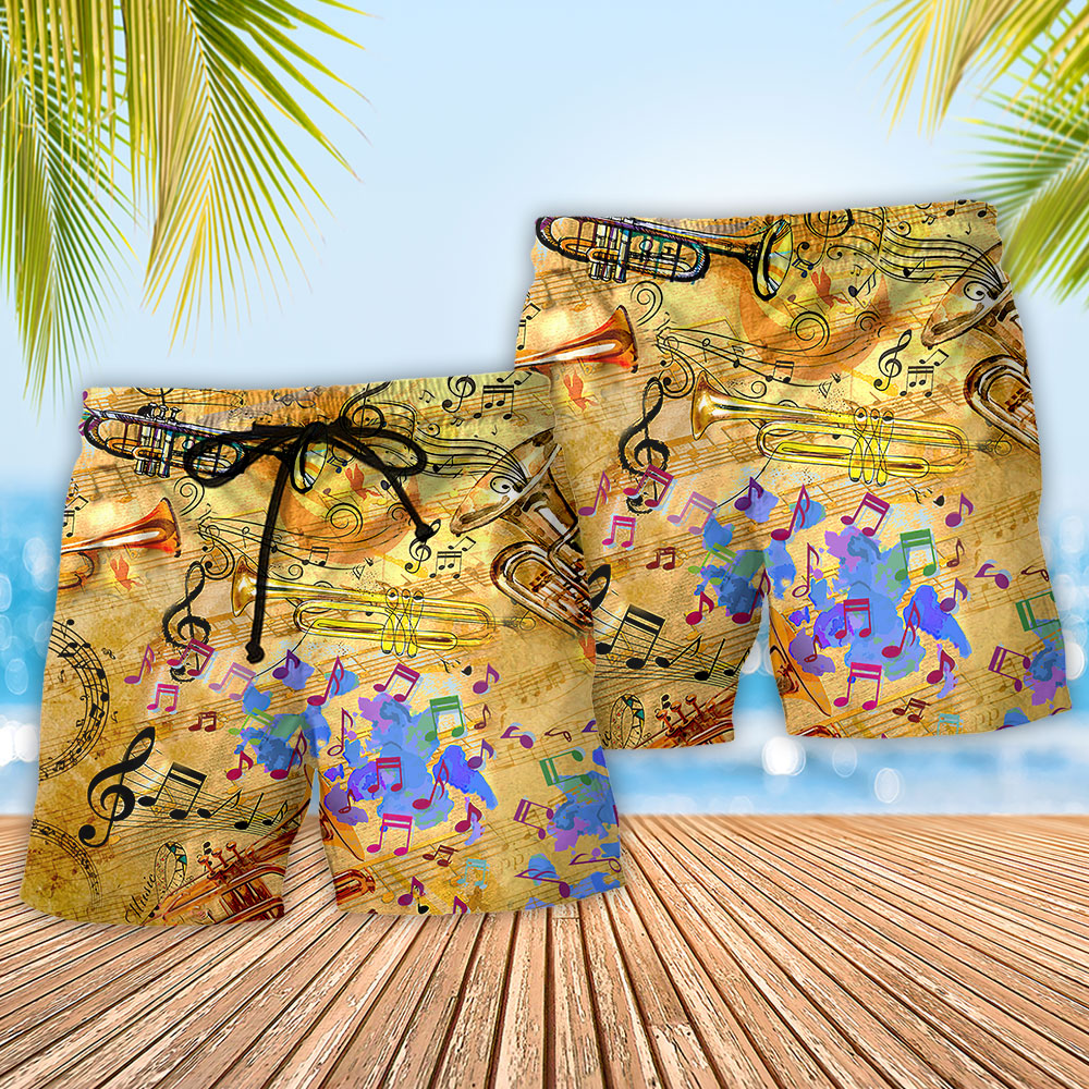 Vintage Trumpet Music Peace – Beach Short