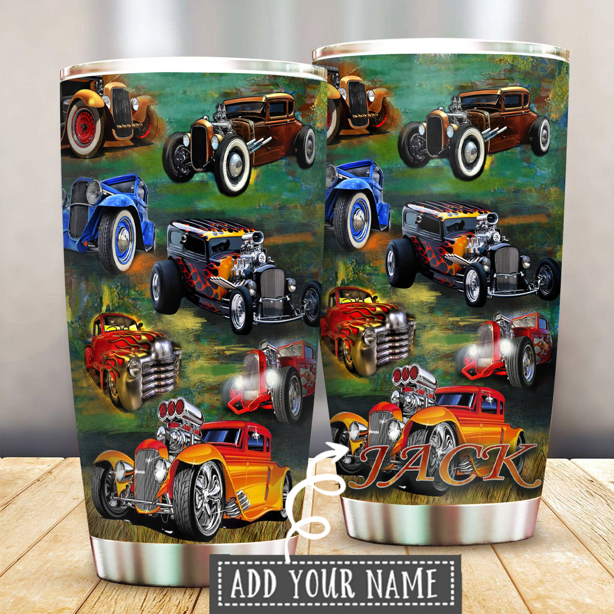 Hot Rod Luxury Retro Personalized 20 Oz Tumbler