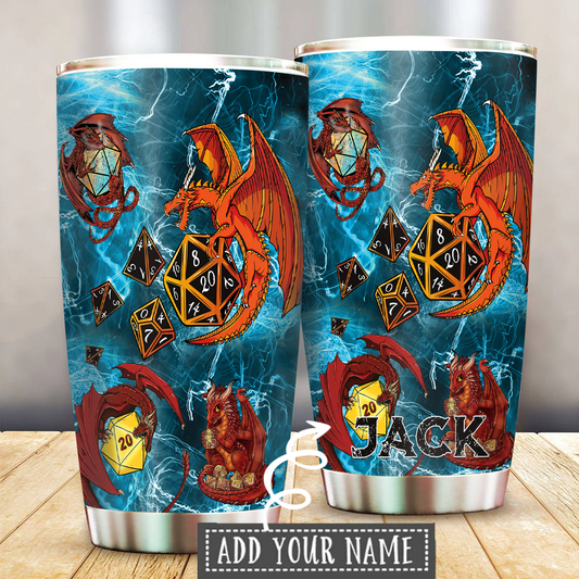 Dragon Fire Personalized 20 Oz Tumbler For Hot Cold Drinks And Travel