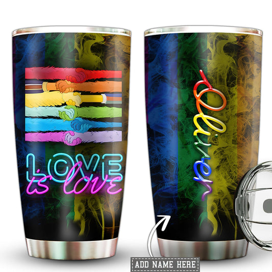 LGBT Love Is Love Colorful Personalized 20 Oz Tumbler