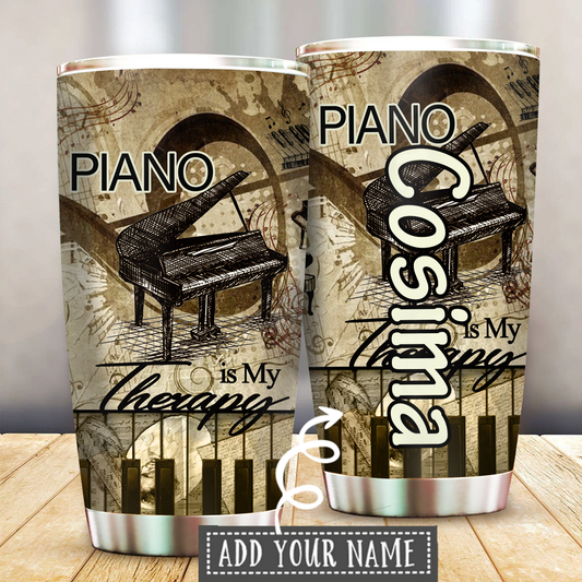 Music Piano Is My Therapy Personalized 20 Oz Tumbler
