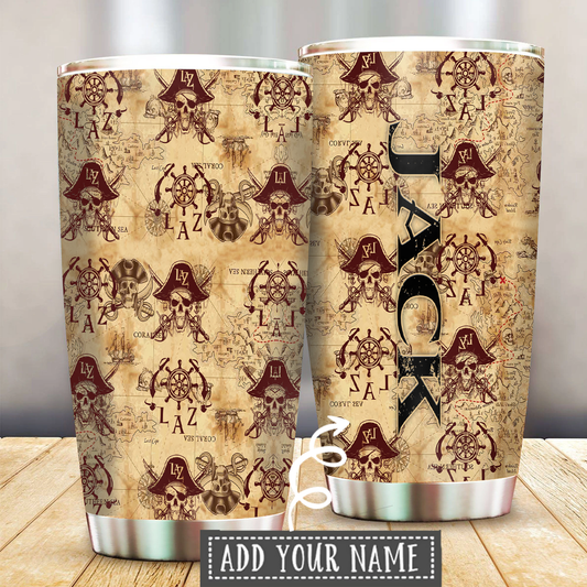 Skull Pirates Vintage Personalized 20 Oz Tumbler