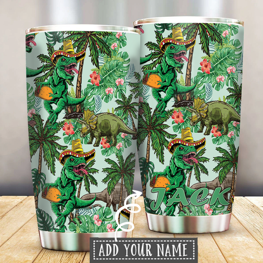 Dinosaurs Funny Personalized 20 Oz Tumbler For Hot Cold Drinks And Travel