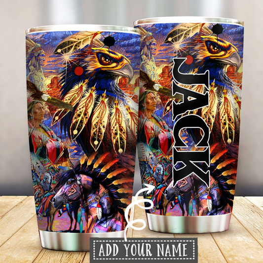 Native Eagle Personalized 20 Oz Tumbler For Travel Gifts
