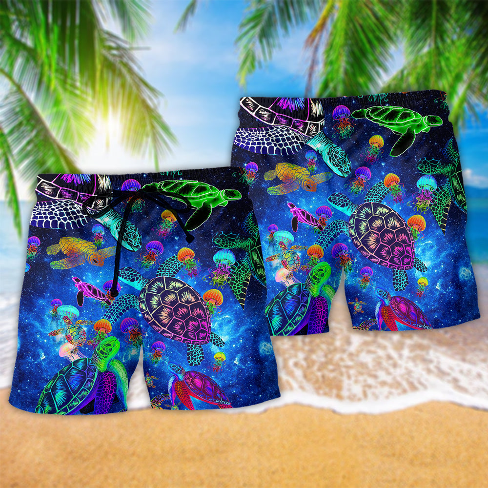 Turtle Glowing Sea Art – Beach Short