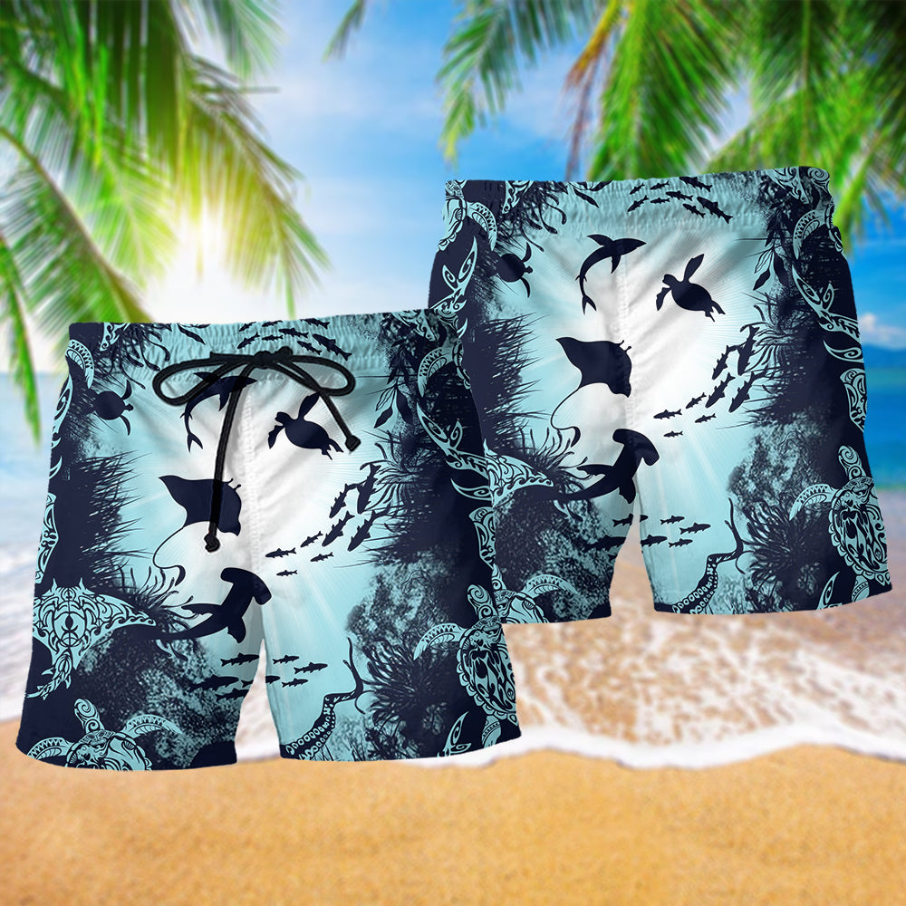 Turtle Aquarium Ocean Life - Beach Short