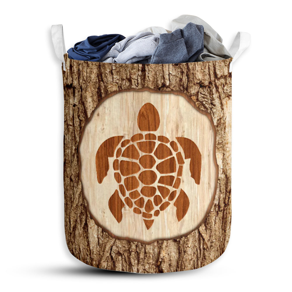 Turtle Bark Wood Style - Laundry Basket - Owls Matrix LTD