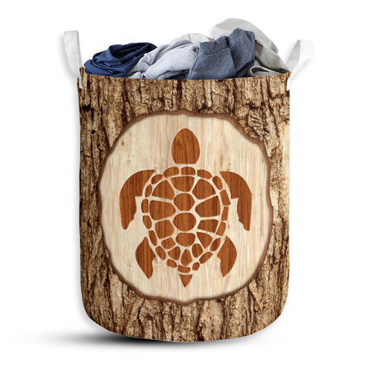 Turtle Bark Wood Style - Laundry Basket - Owls Matrix LTD