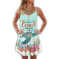Beach Day Restores The Soul – Women's Summer Sleeveless V-Neck Camisole Dress