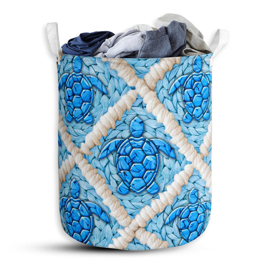 Turtle Ceramic Blue Style - Laundry Basket - Owls Matrix LTD