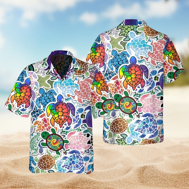 Turtle Color Mix Love Peace Limited Edition – Hawaiian Shirt