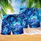 Turtle Go With The Flow Blue Ocean – Beach Short