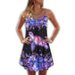 Mystical Purple Turtle Beach Soul – Women's Summer Sleeveless V-Neck Camisole Dress