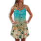 Turtle On The Beach – Women's Summer Sleeveless V-Neck Camisole Dress