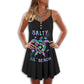 Salty Little Beach Turtle – Women's Summer Sleeveless V-Neck Camisole Dress