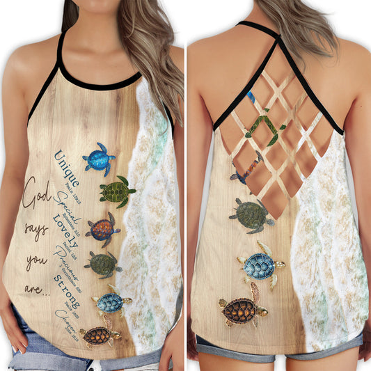 Faith Inspired Turtle Design - Hollow Tank Top