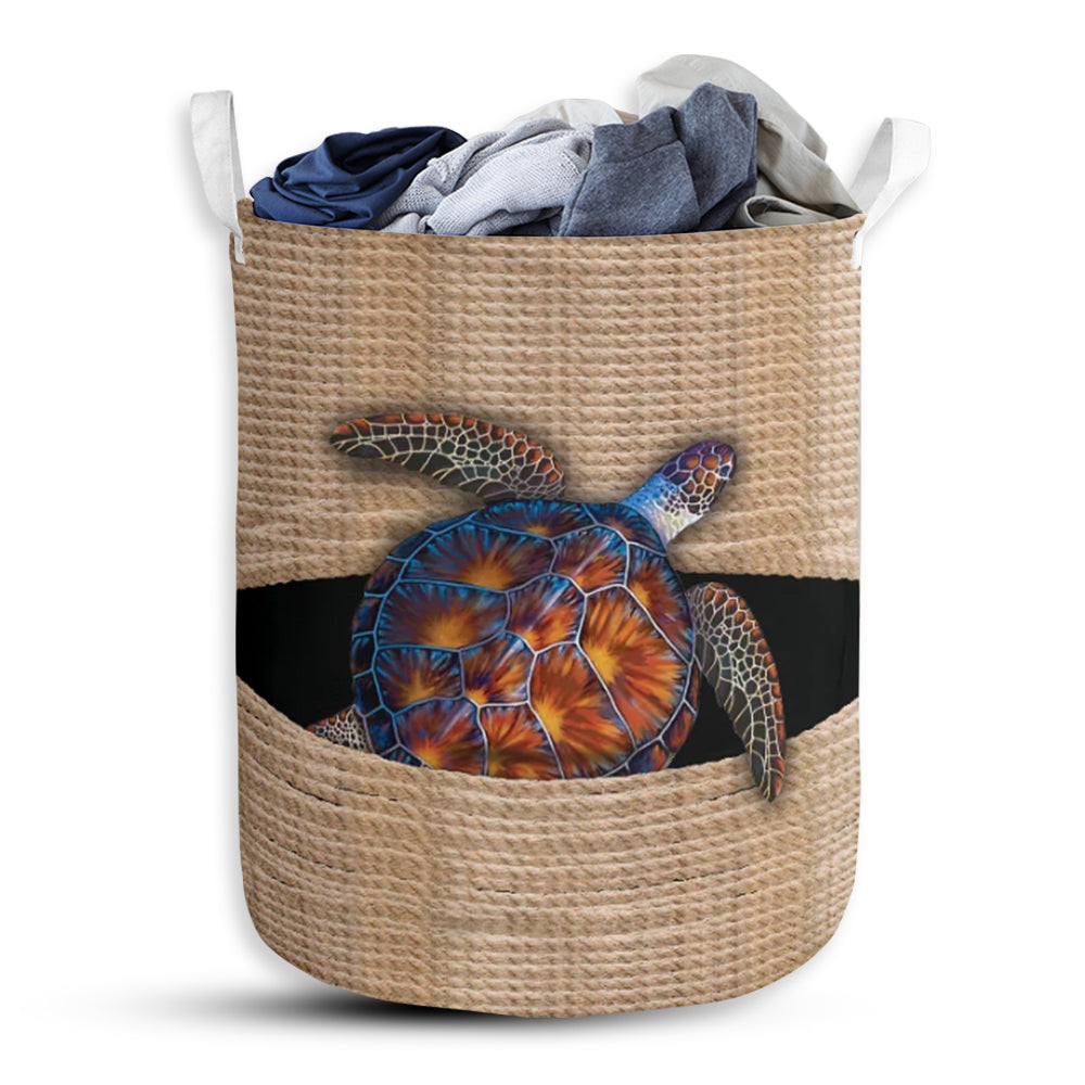 S: 17.72”x13.78” (45x35 cm) Turtle Rope Line - Laundry Basket - Owls Matrix LTD