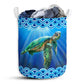 Turtle Sea Blue Waves - Laundry Basket