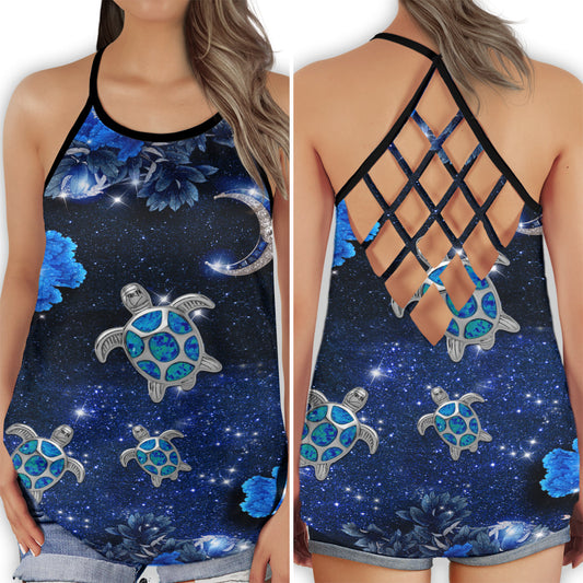 Turtle Moon Journey Dreamy Vibes - Hollow Tank Top