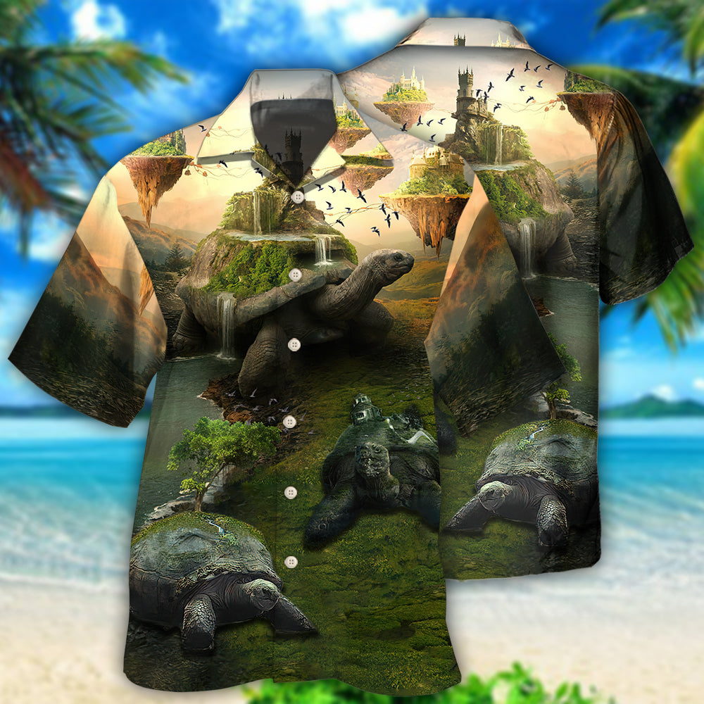 Turtle Vintage Landscape Art – Hawaiian Shirt